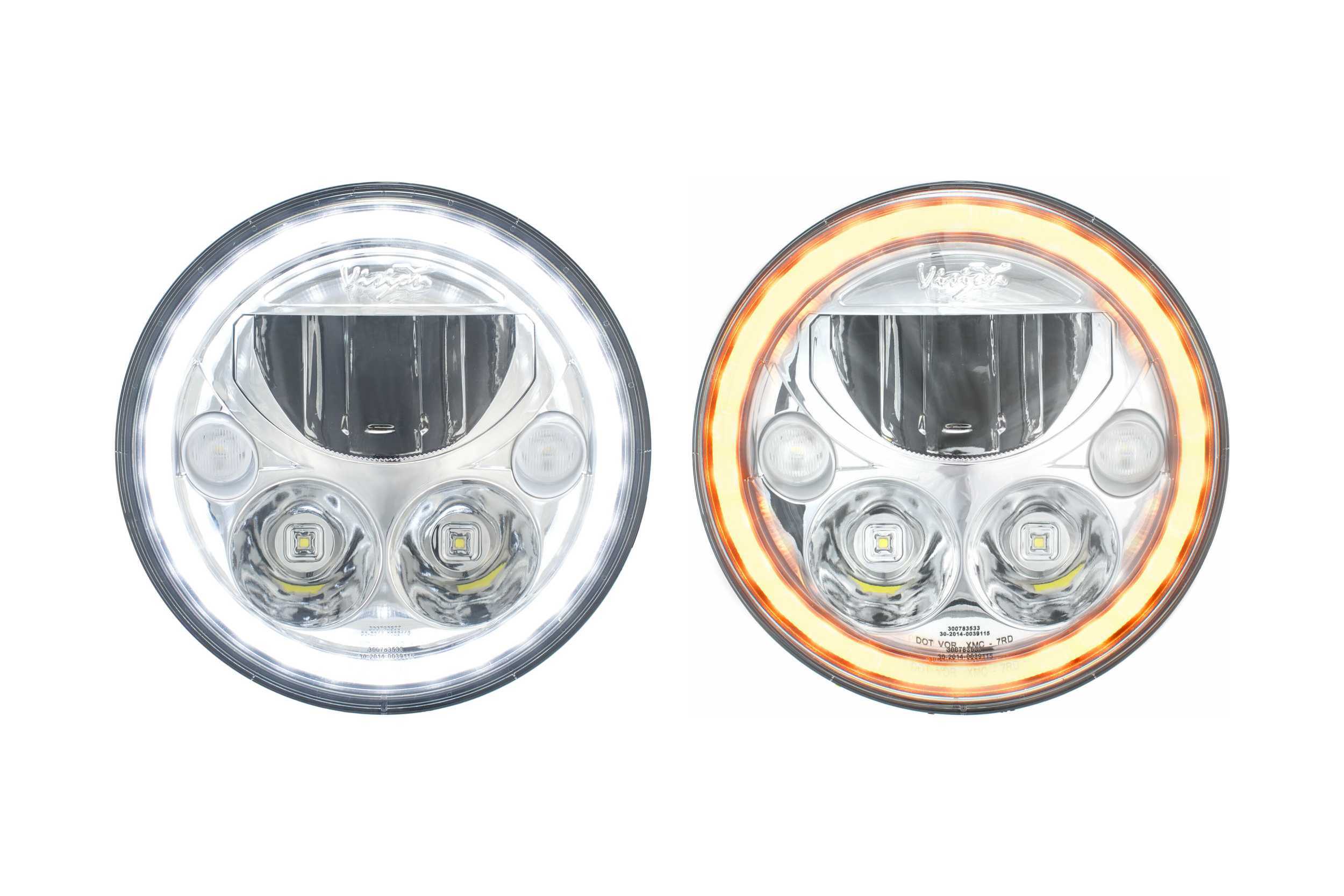 Vision X  LED Headlights: (Each / 7" Round / Chrome / White Halo) (Universal) - XIL-7RD
