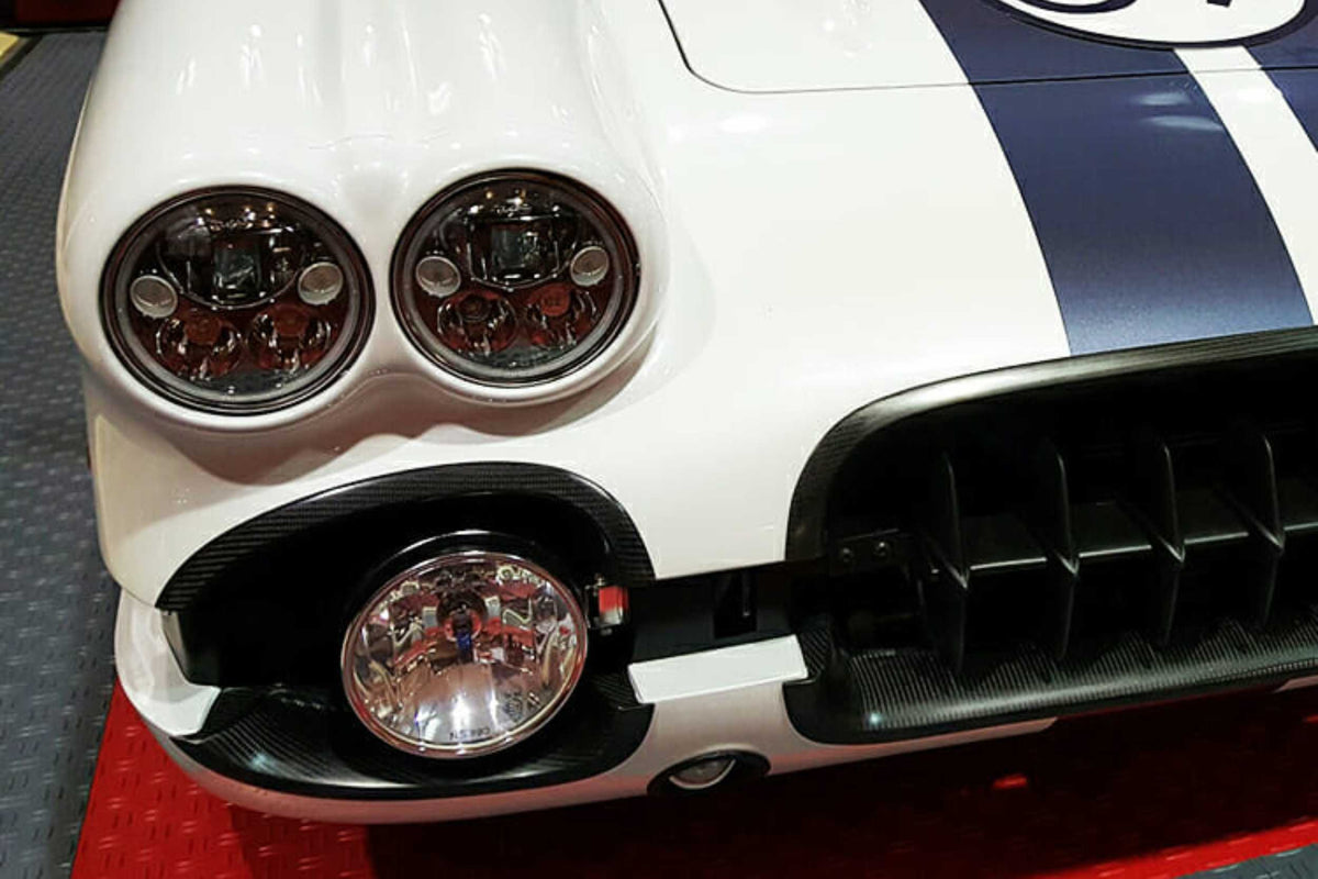 Vision X  LED Headlights: (Each / 7" Round / Black / White Halo) (Motorcycle Spec) (Universal) - XMC-7RDB