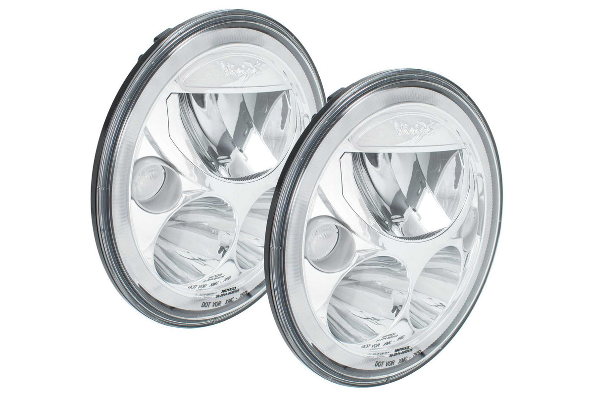 Vision X  LED Headlights: (Each / 5.75" Round / Black / Amber Halo) (Universal) - XMC-575RDB