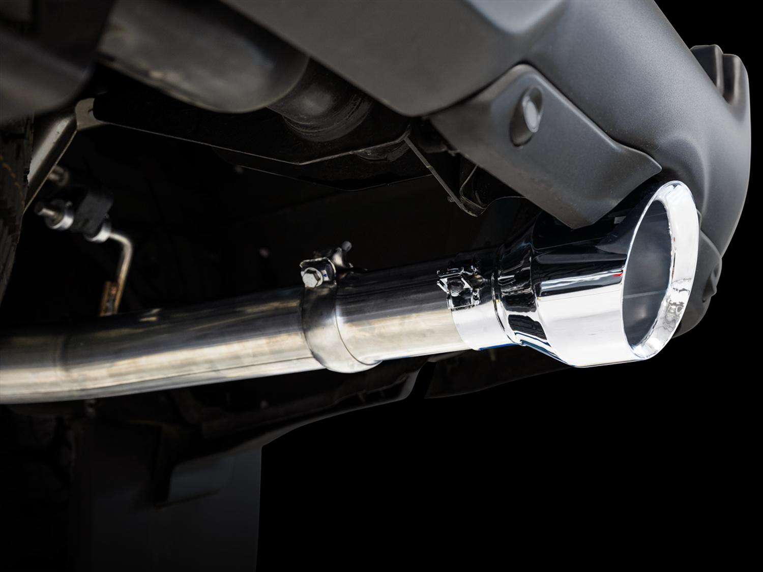 AWE 0FG Dual Rear Exit Catback Exhaust for 5th Gen RAM 1500 5.7L (with bumper cutouts) - Chrome Silver Tips - 3015-32005