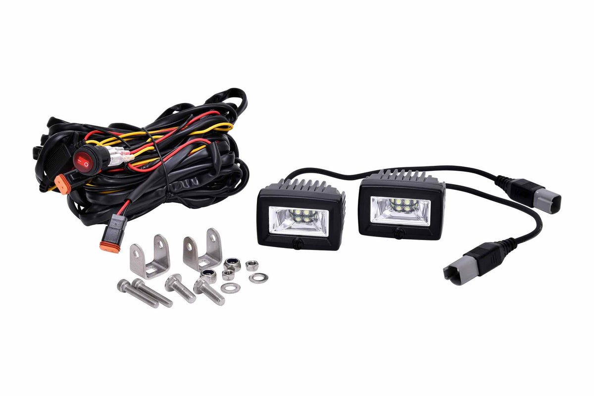 KC HiLites C2 2" LED Pod System: (Pair / Flood Beam / With Harness) (Universal) - KC519