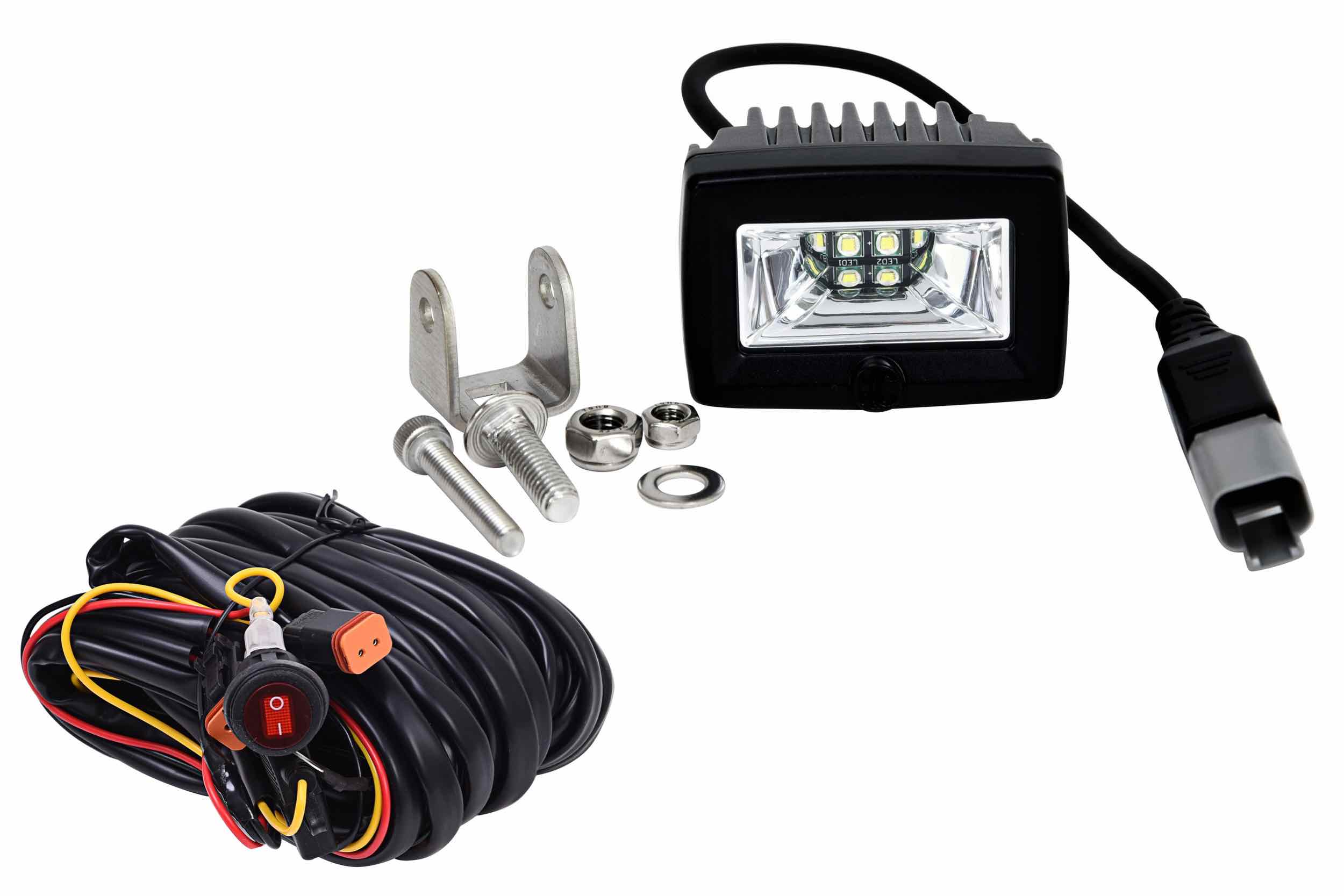 KC HiLites C2 2" LED Pod System: (Pair / Flood Beam / With Harness) (Universal) - KC519