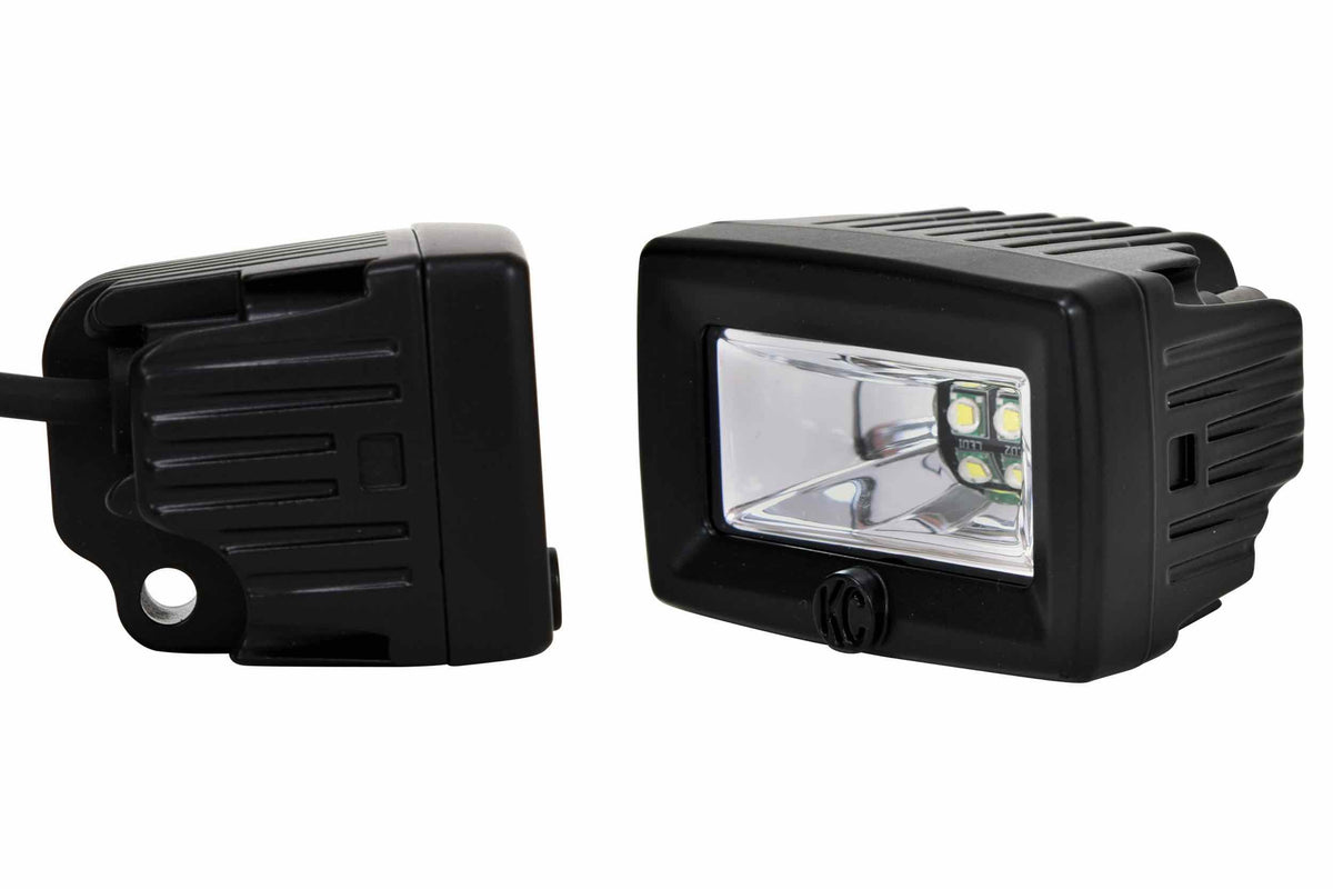 KC HiLites C2 2" LED Pod System: (Pair / Flood Beam / With Harness) (Universal) - KC519