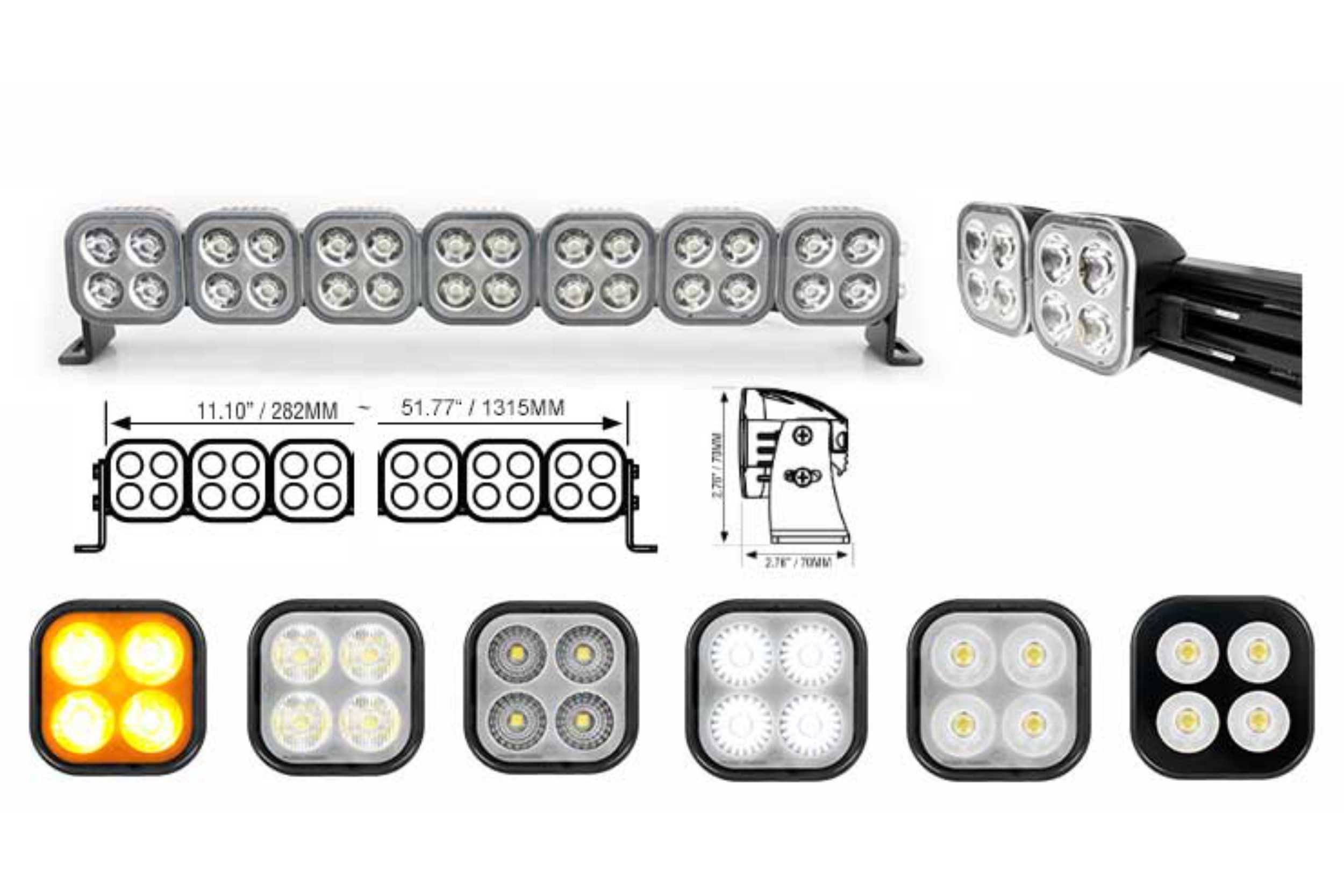 Vision X  Unite Pod: 4-LED 12W (WHITE / FLOOD) (Universal) - VXU-S440