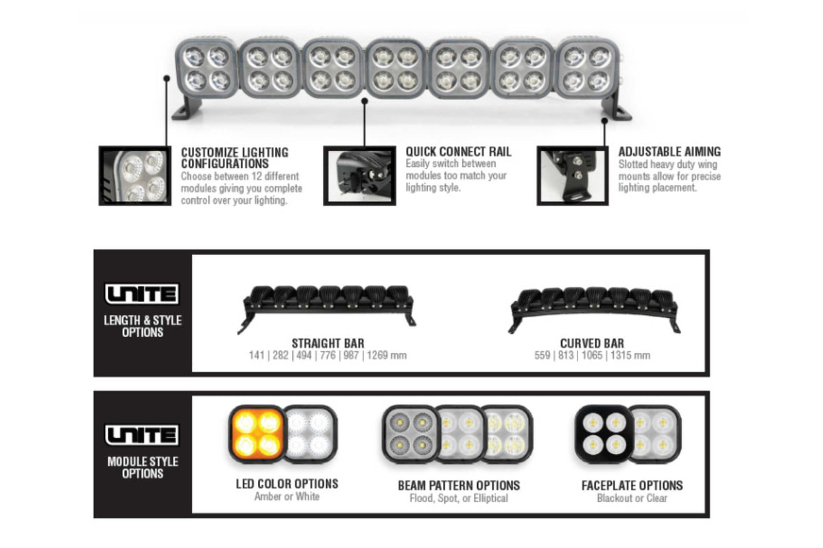 Vision X  Unite Pod: 4-LED 12W (AMBER / SPOT) (Universal) - VXU-S410A