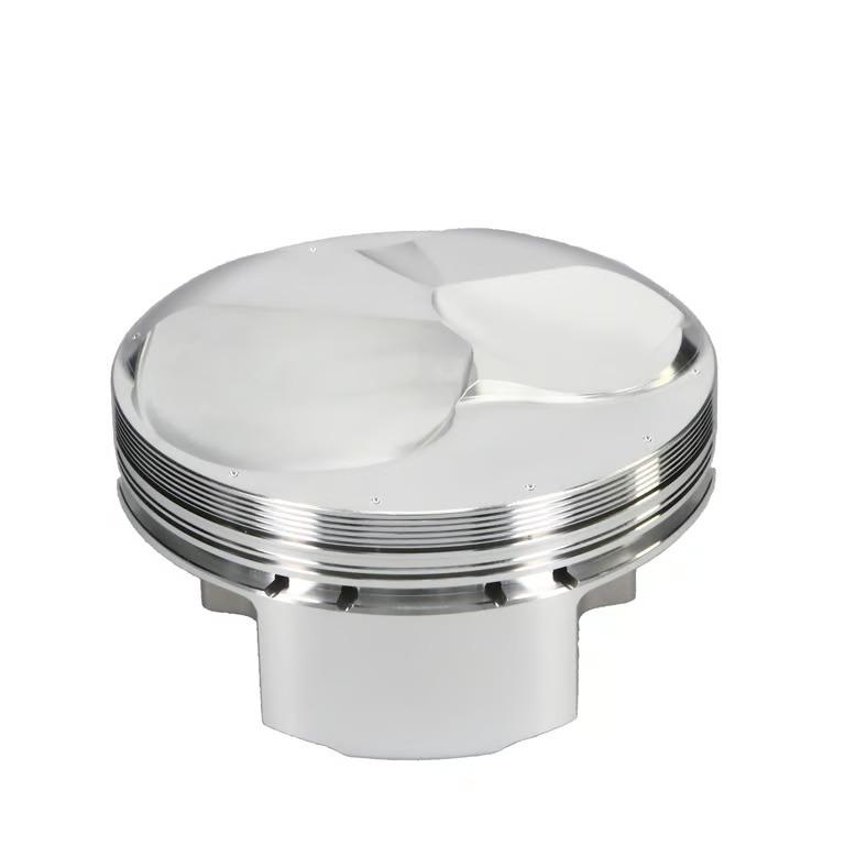 JE Pistons Piston Set, 2618, Dome, 4.600 Bore, 1.120 CD, 0.990 Pin Dia, Set of 8. (Chevrolet BBC SR20) - 377907