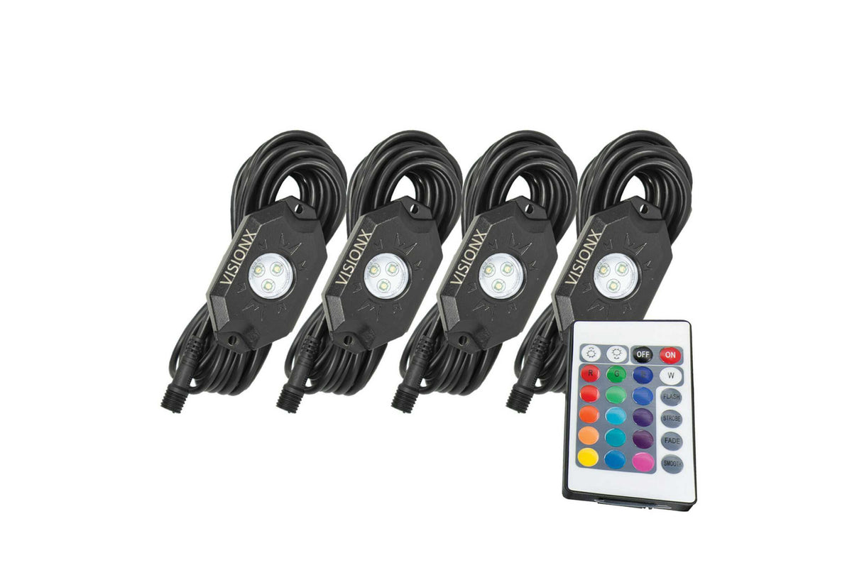 Vision X  LED Rock Light System: (9W / 4 Pod Set / Blue) (Universal) - HIL-RL4B