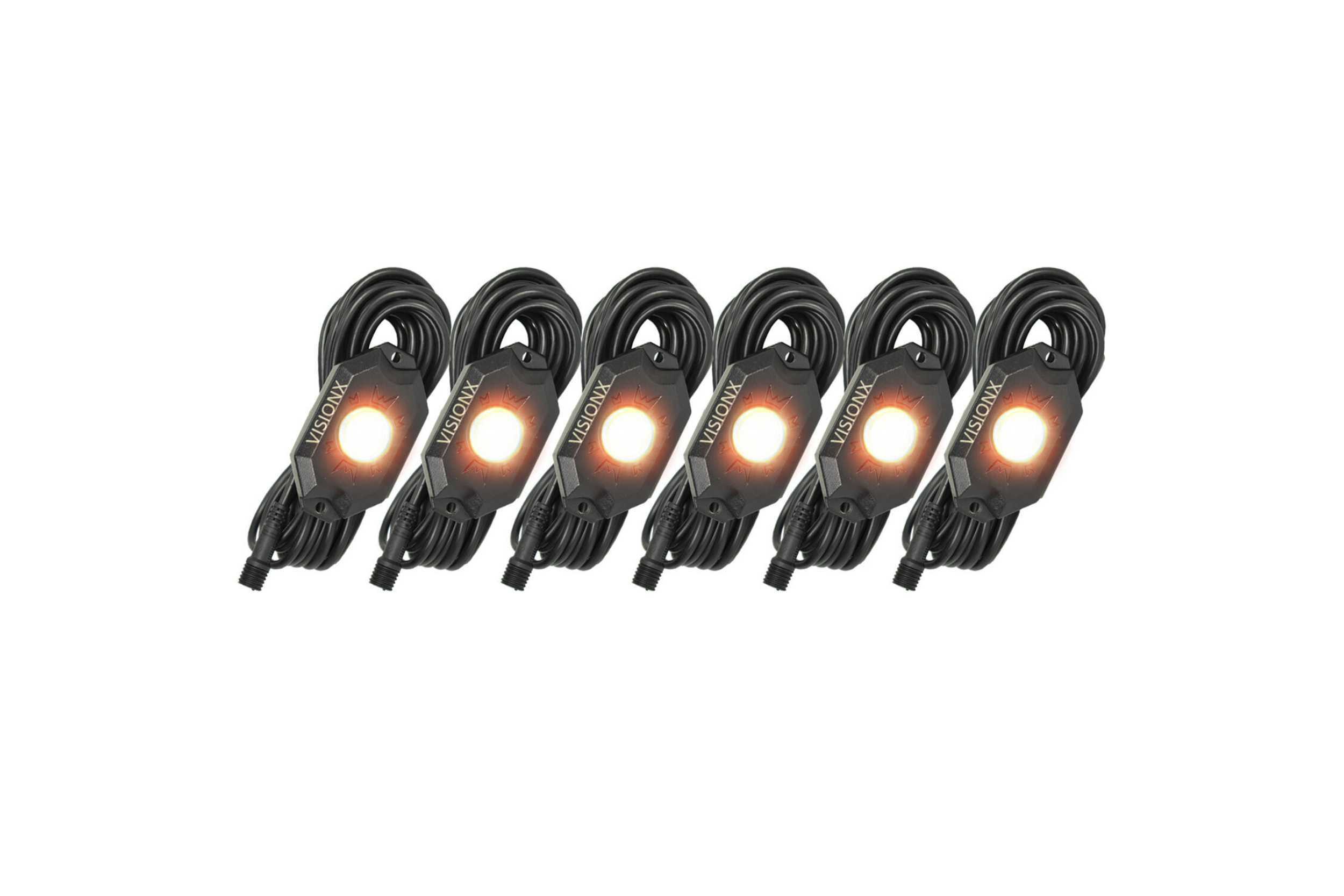 Vision X  LED Rock Light System: (9W / 6 Pod Set / Amber) (Universal) - HIL-RL6A