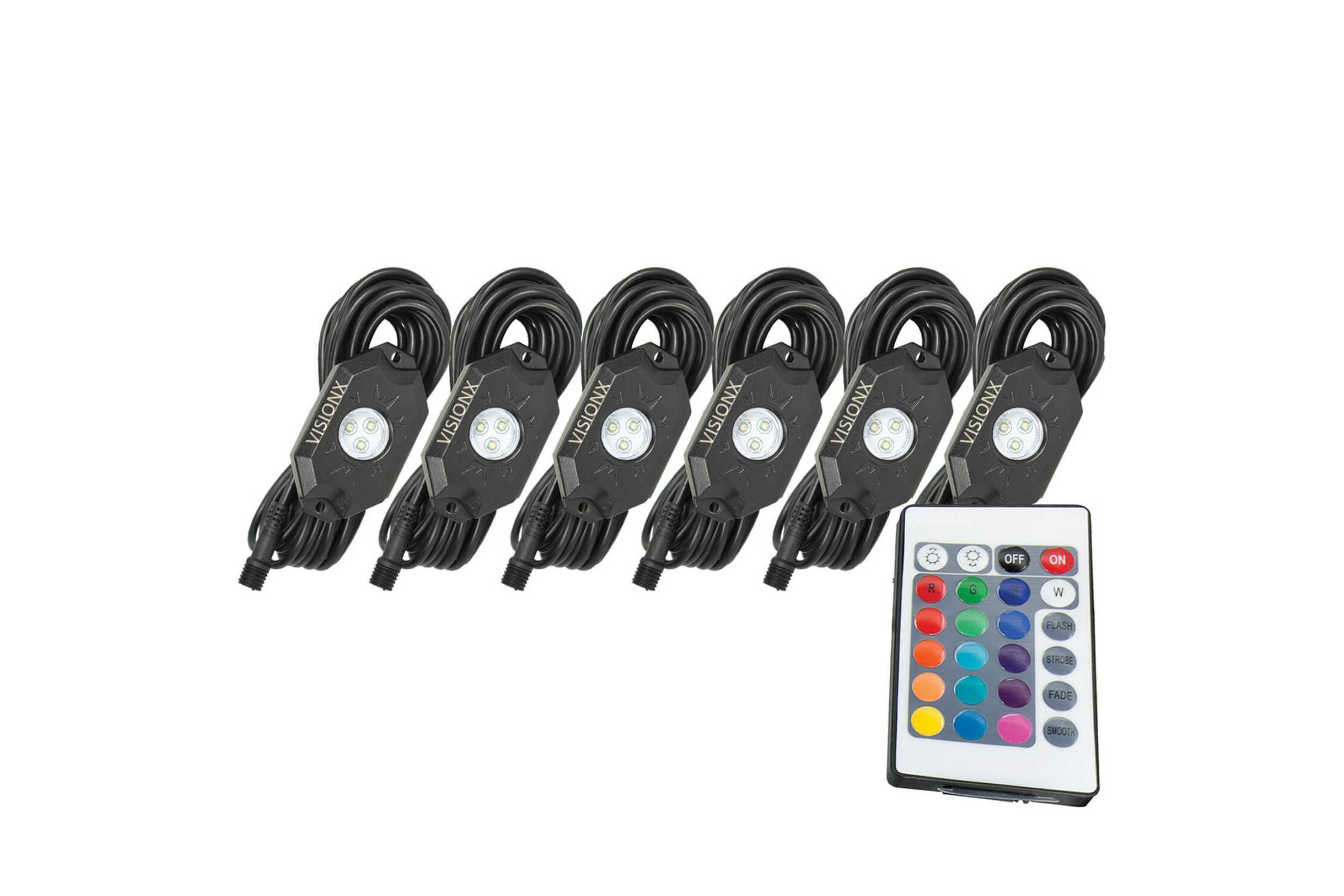 Vision X  LED Rock Light System: (9W / 6 Pod Set / White) (Universal) - HIL-RL6W