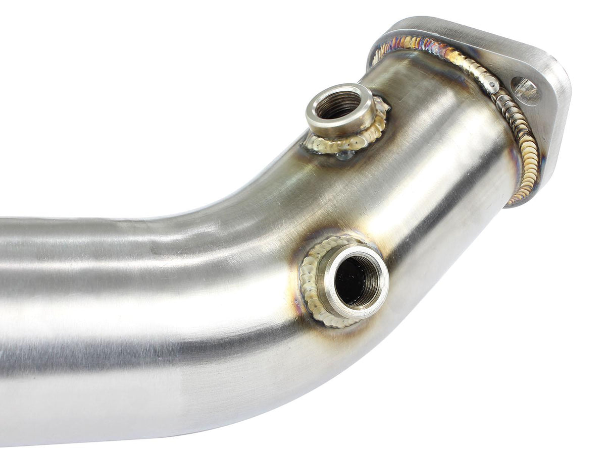 AFE Twisted Steel 3-1/2 to 3 IN 304 Stainless Steel Down Pipe w/ Cat (2008-2015 Lancer, Lancer, Lancer, Lancer, Lancer, Lancer) - 48-36701