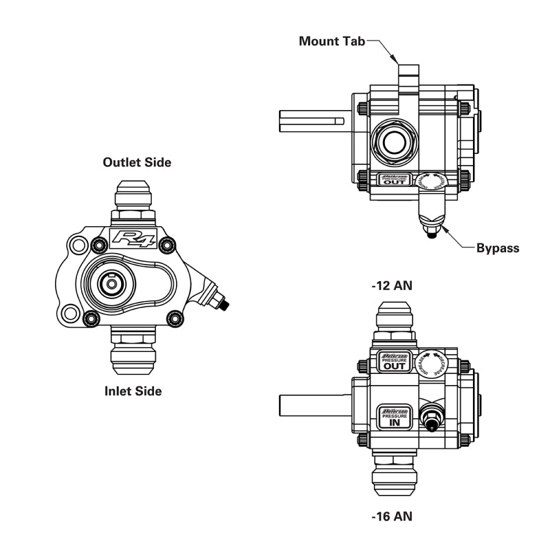 Peterson Fluid Systems R4 1-Stage Oil Pump - Left Side Mount - Rear Drive