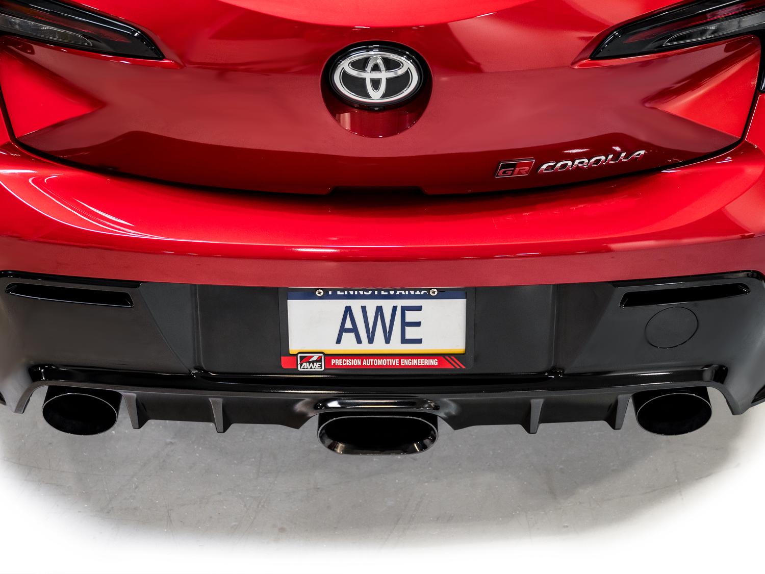 AWE Touring Edition Exhaust for GR Corolla - Diamond Black Tips - 3015-53472