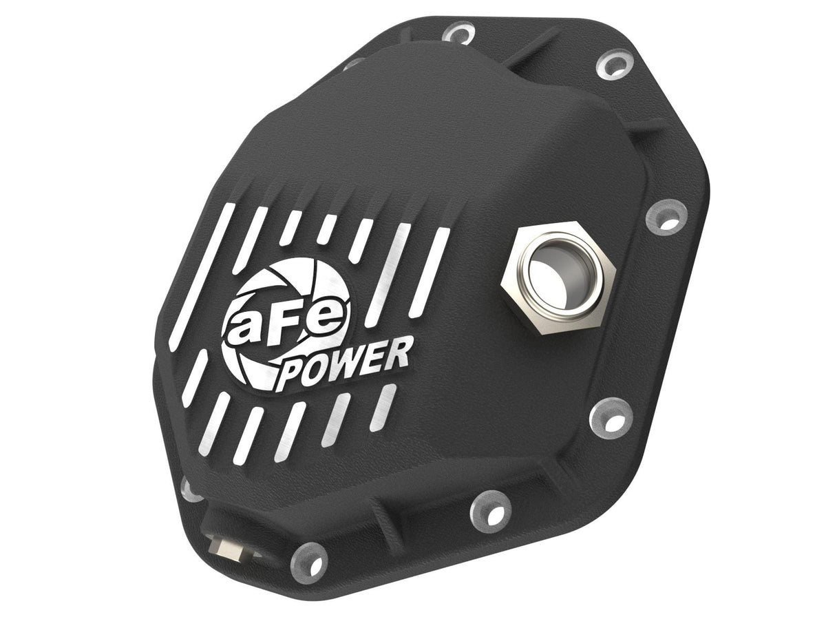AFE Pro Series Front Differential Cover Black w/ Machined Fins (2019-2025 Cadillac, Chevrolet, GMC Fitments) - 46-71430B