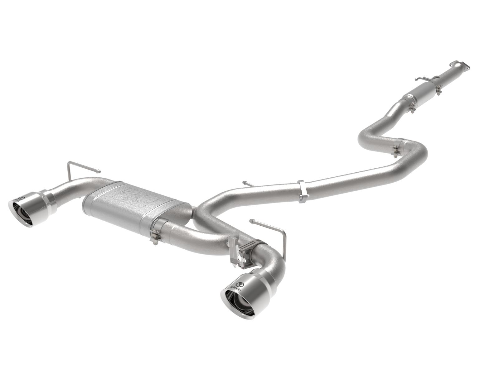 aFe Takeda 3" 304 Stainless Steel Cat-Back Exhaust System - Polished Tip (2021-2022 Hyundai Veloster N L4-2.0L (t)) - 49-37030-P