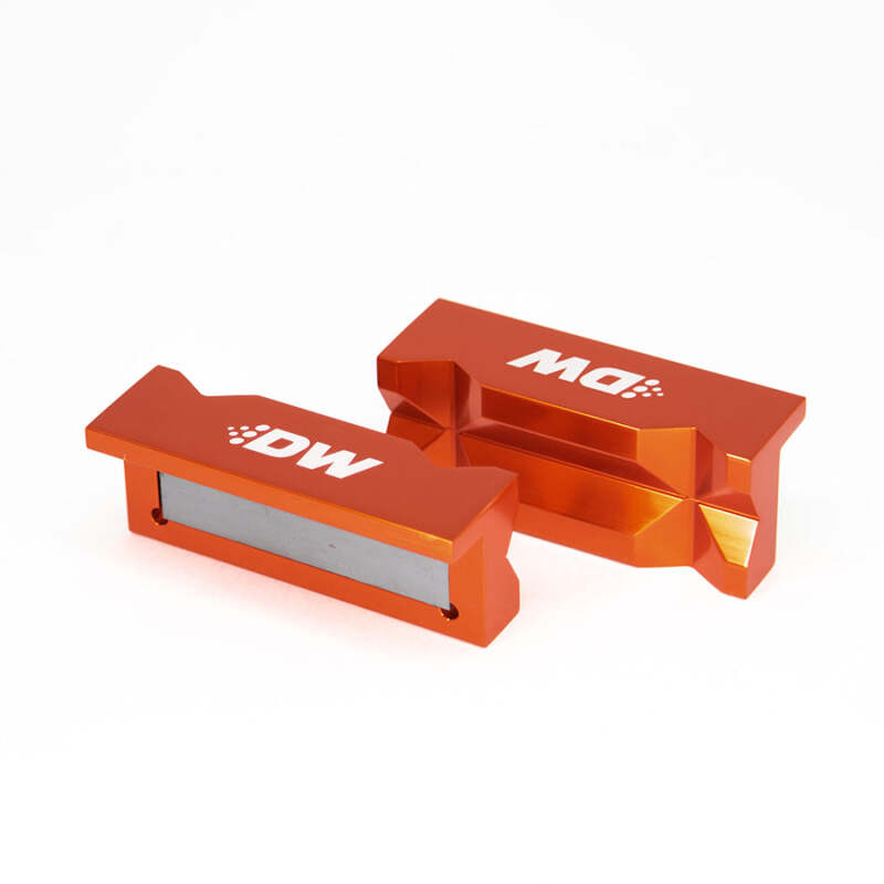 DeatschWerks 4" Aluminum Soft Jaws with Magnet (orange anodized) - 6-02-1007