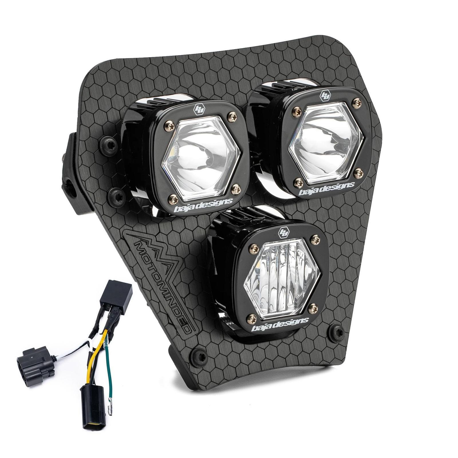 Baja Designs Ktm Triple S1 "Hydra" (D/C) Led Headlight Kit W/ Hi-Low Harness (2024-2025 350 EXC-F, 500 EXC-F) - 38-7015