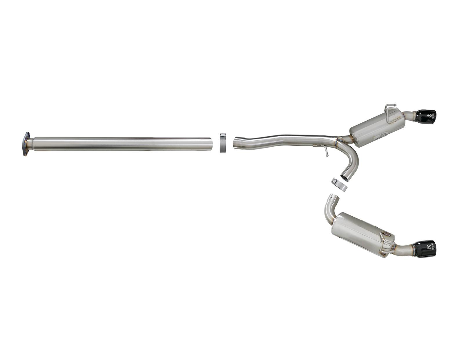 AFE Takeda 3 IN to 2-1/2 IN 304 Stainless Steel Cat-Back Exhaust w/ Black Tips (2008-2015 Lancer, Lancer, Lancer, Lancer, Lancer, Lancer, Lancer, Lancer) - 49-36701-B