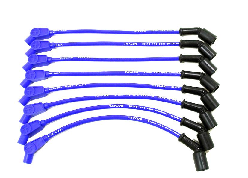 TAYLOR CABLE 8mm Spiro-Pro 8in 135 blue Spark Plug Wires - 76645