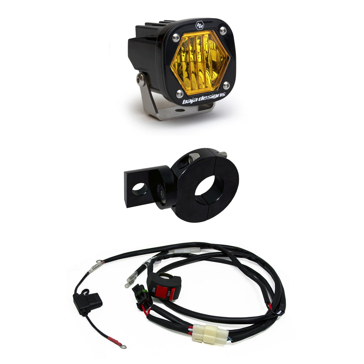 Baja Designs Electric Start Pit Bike S1 Moto Kit Amber Wide Cornering Baja Designs - 387003