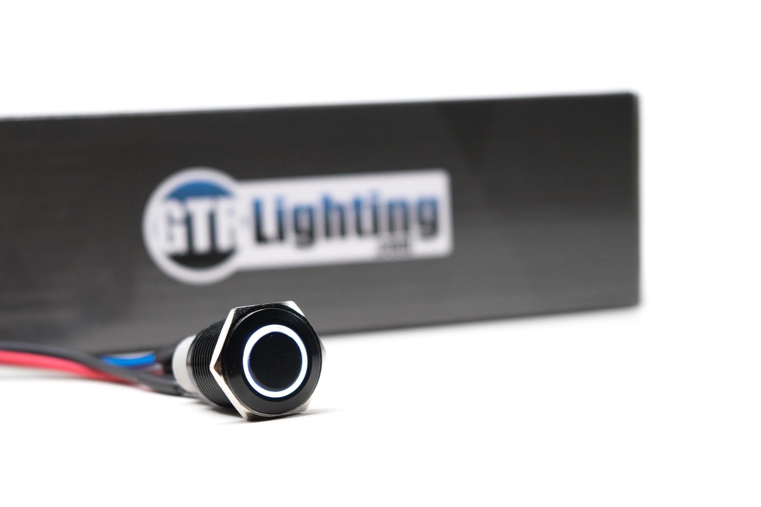 GTR Lighting Switch: GTR Halo (Black/Latching/Blue LED) (Universal) - GTR.H050