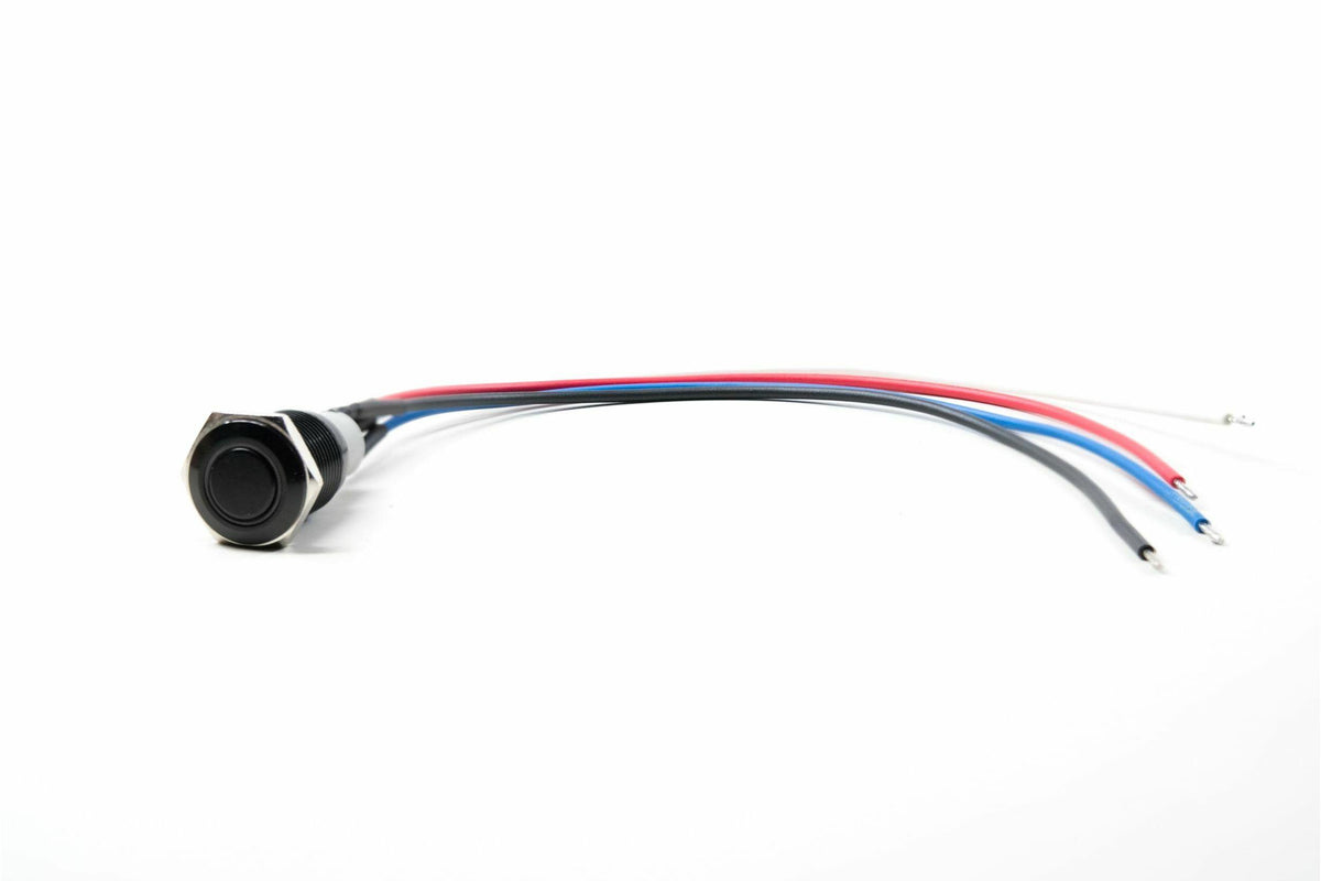 GTR Lighting Switch: GTR Halo (Black/Momentary/Red LED) (Universal) - GTR.H062