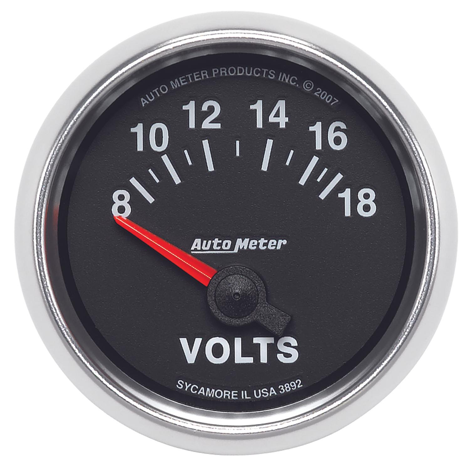Auto Meter 2-1/16" VOLTMETER, 8-18V, GS - 3892
