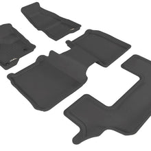 3D MAXpider 2009-2019 Ford Flex Kagu 1st & 2nd & 3rd Row Floormats - Black