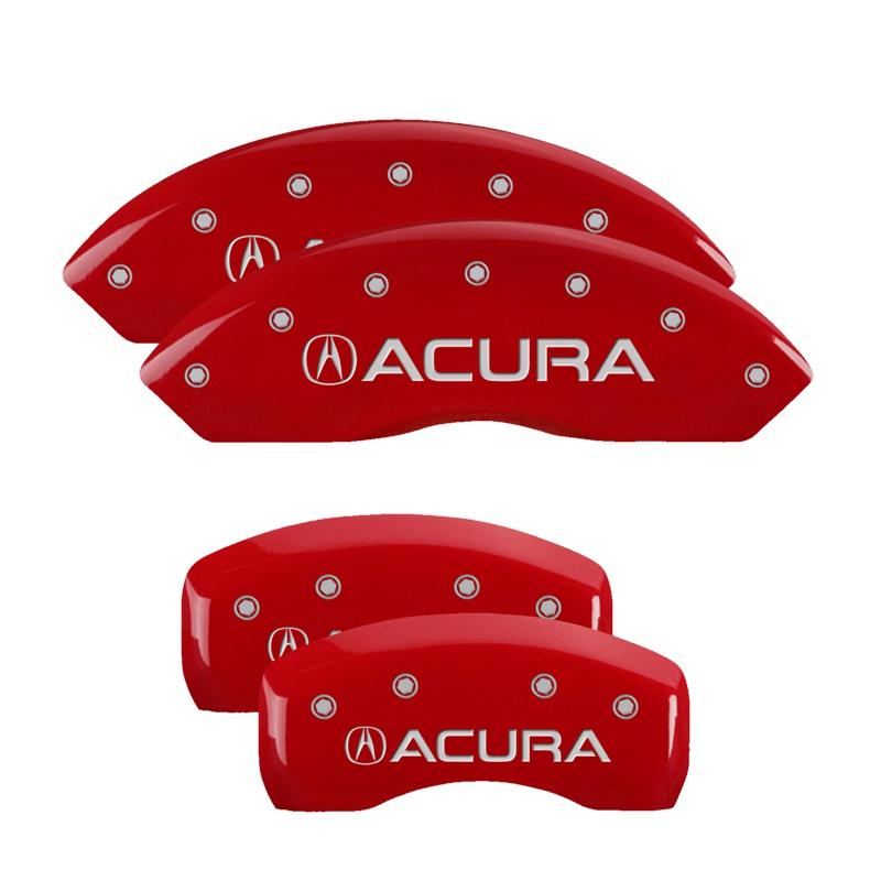 MGP Caliper Covers Set Of 4: Red Finish, Silver Acura (2009-2014 TL Base, TL SH-AWD) - 39001SACURD