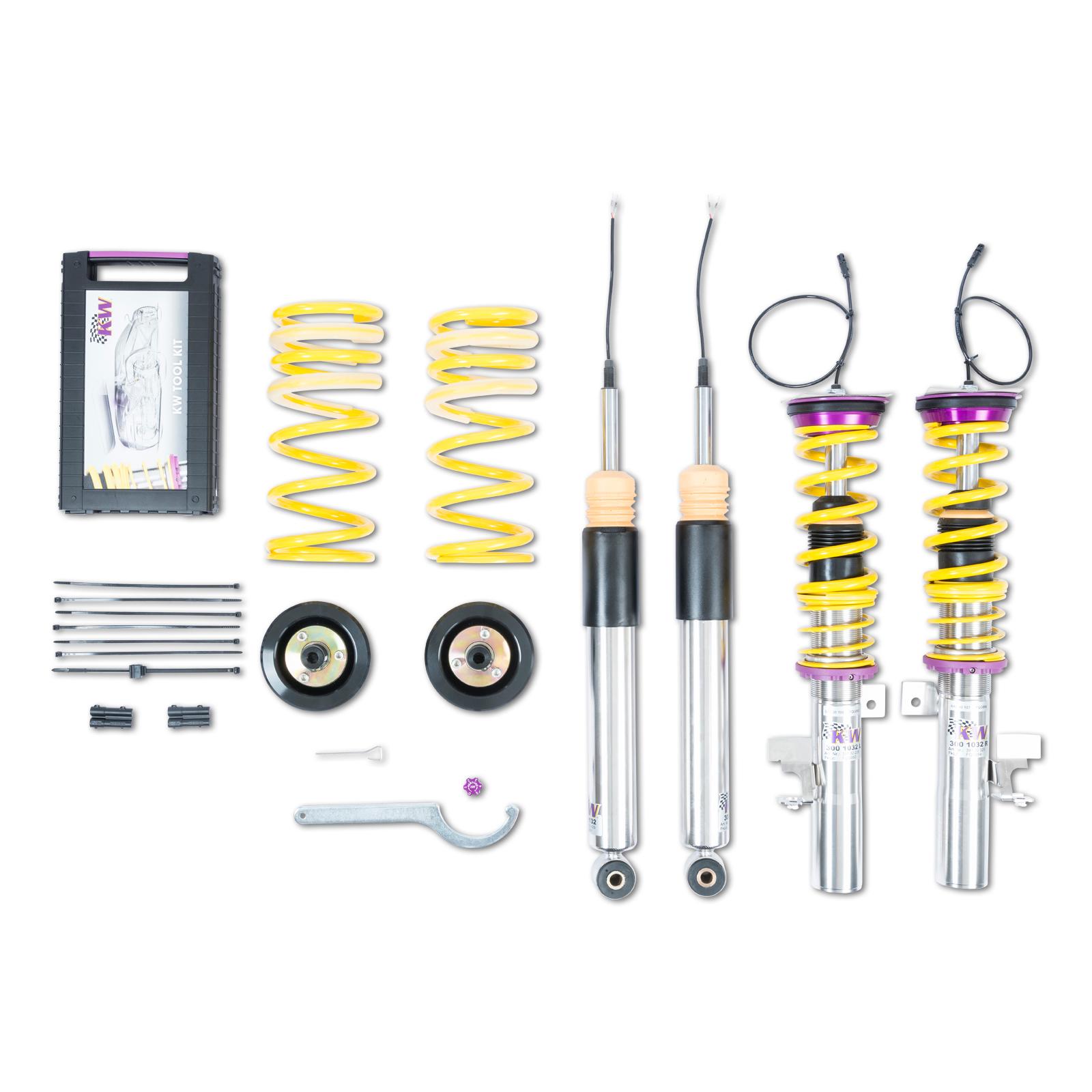 KW Plug &amp - Play Height Adjustable Coilovers with electronic damping control (2016-2018 Focus RS) - 39030001