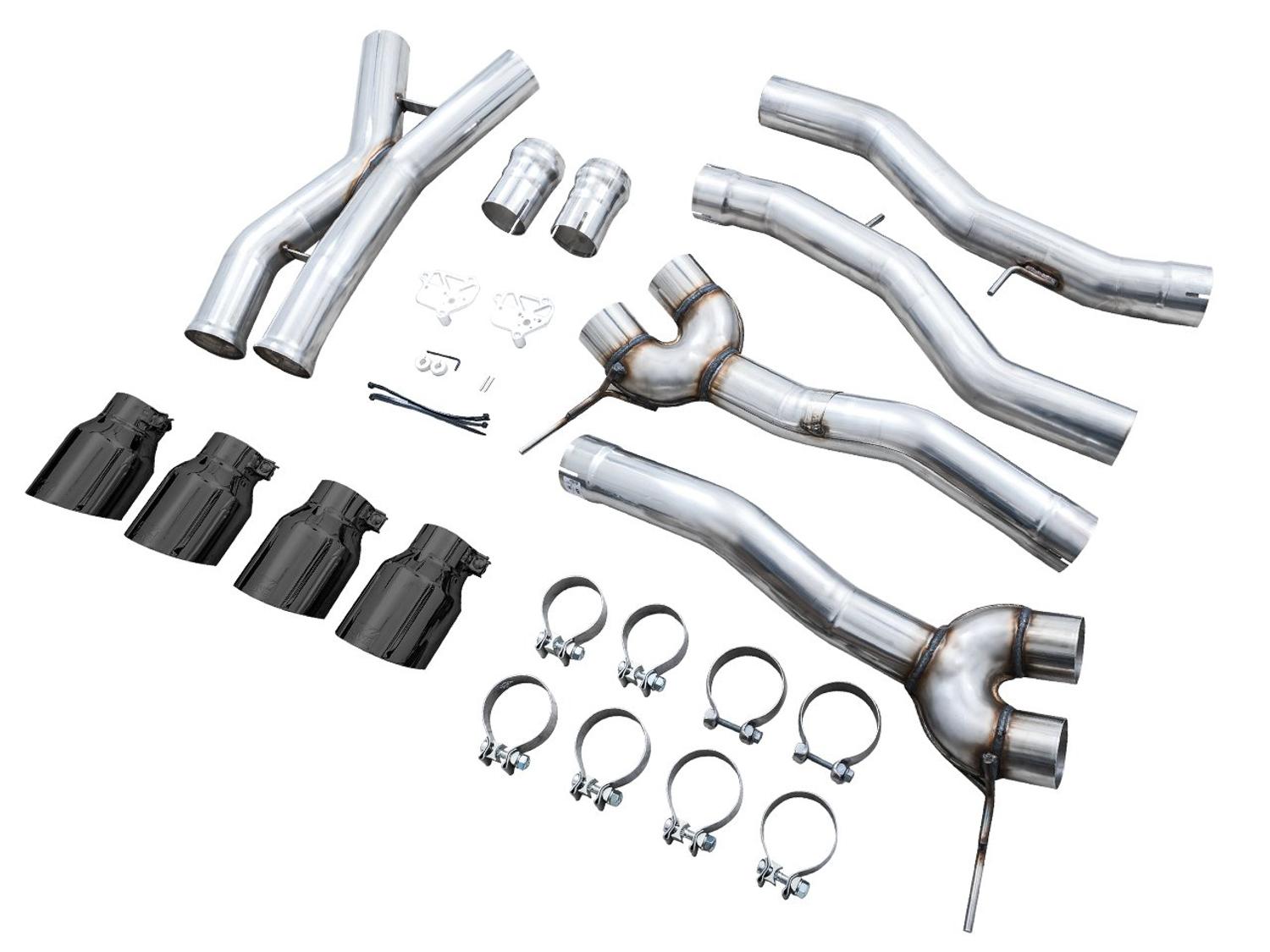 AWE Track Edition Catback Exhaust - Diamond Black Tips (2021+ BMW G8X M3 / M4) - 3020-42482