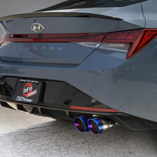 AFE Takeda 3 IN 304 Stainless Steel Axle-Back Exhaust w/ Blue Flame Tips (2021-2025 Elantra N Line) - 49-37045-L