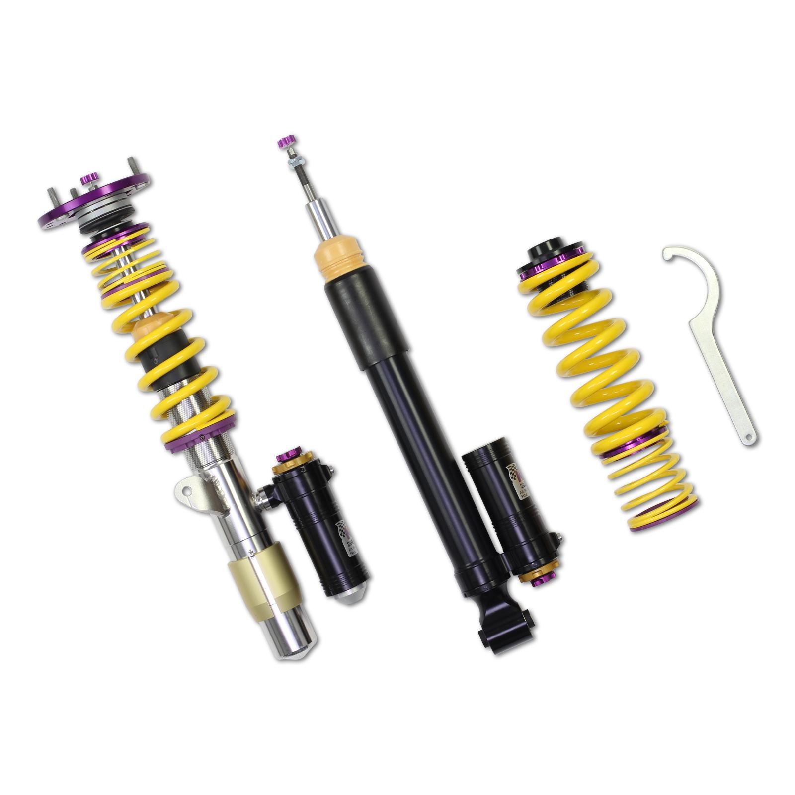 KW Adjustable Coilovers, Aluminum Top Mounts, Rebound and Low &amp - High Compression (2008-2013 1 Series M Base, 128i Base, 135i Base, M3 Base) - 39720267