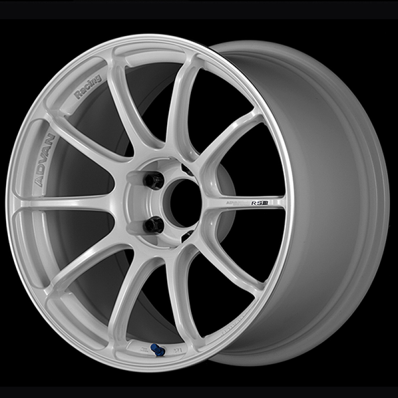 ADVAN RACING RSIII 18X8.5 +38 5-114.3 RACING WHITE METALLIC & RING - YA38H38EWMR