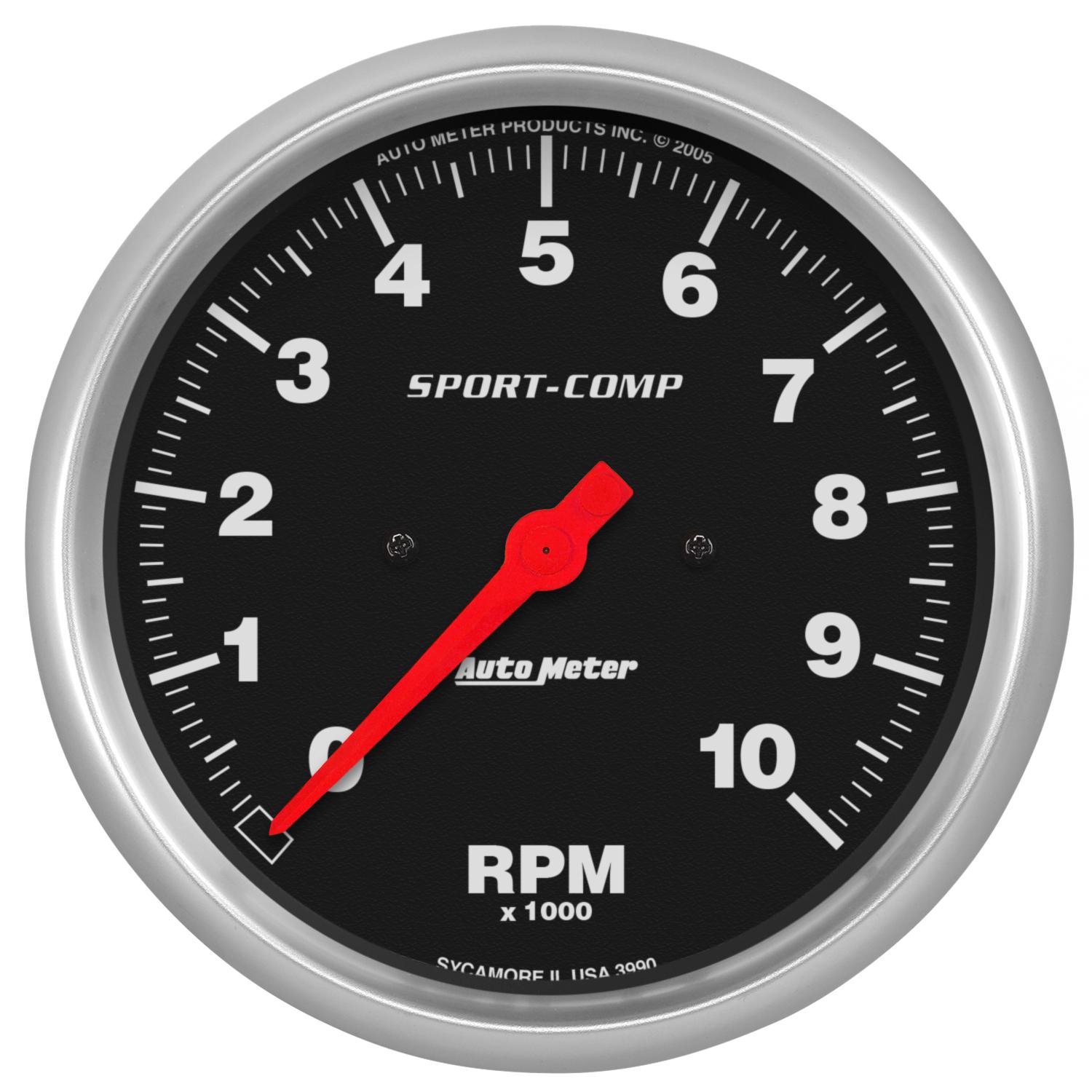 Auto Meter 5" IN-DASH TACHOMETER, 0-10,000 RPM, SPORT-COMP - 3990