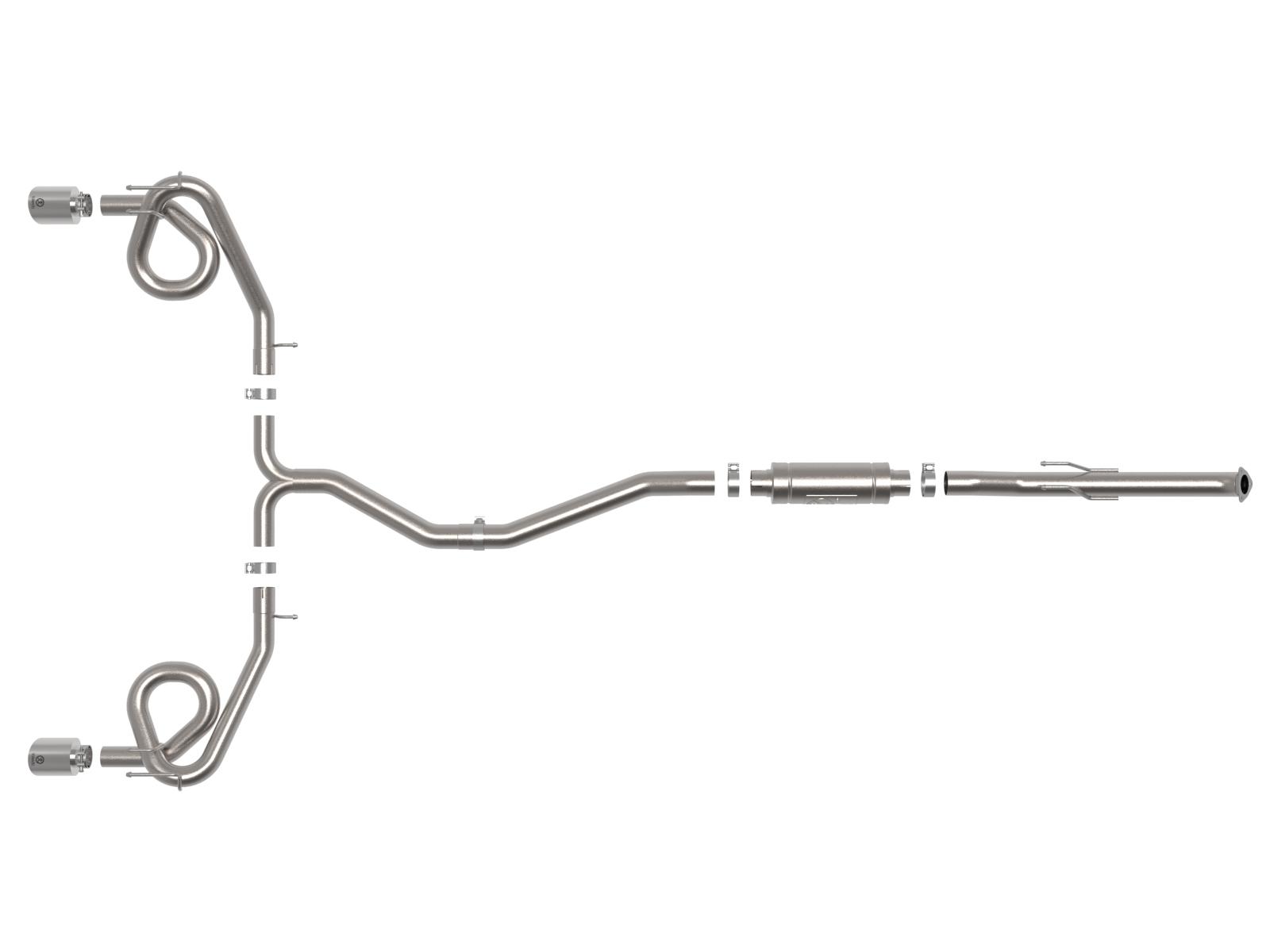 AFE Takeda 2-1/2 IN to 3 IN 304 Stainless Steel Cat-Back Exhaust w/ Polished Tips Honda Civic Si 22-23 L4-1.5L (t) - 49-36630-P