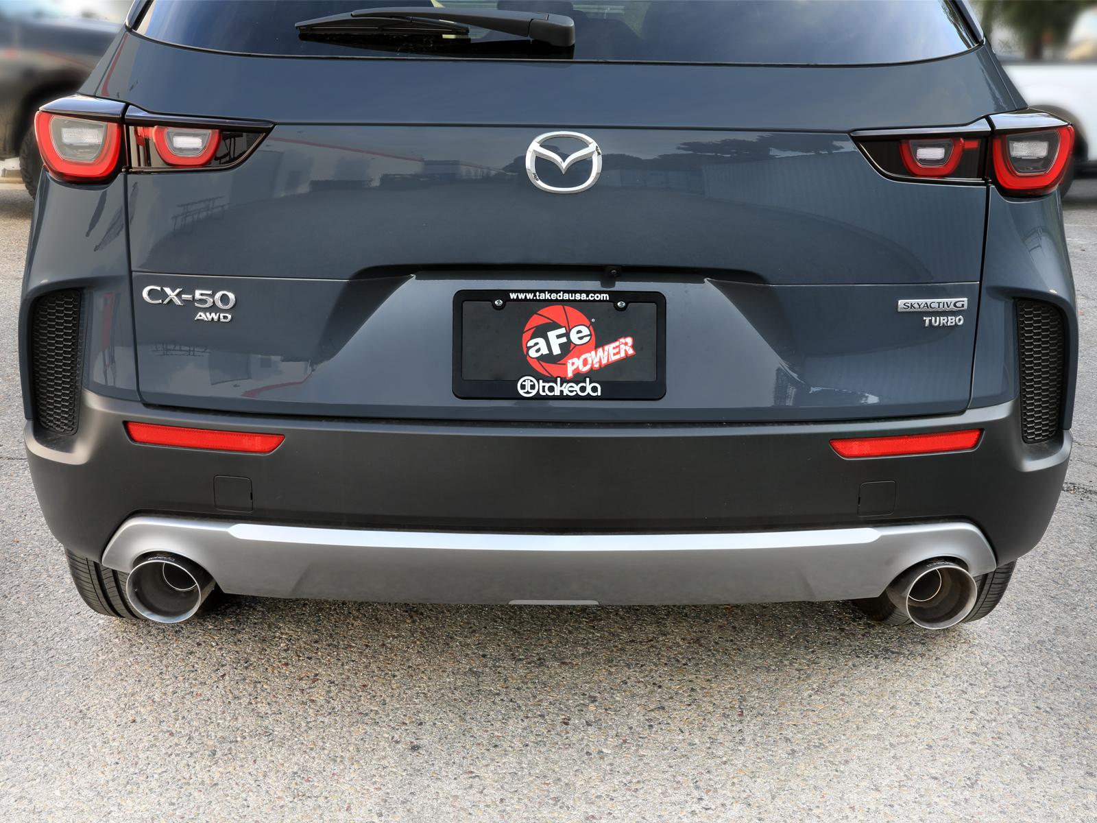 AFE Takeda 2-1/2 IN 304 Stainless Steel Axle-Back Exhaust w/ Polished Tip (2023-2025 CX-50) - 49-37036-P