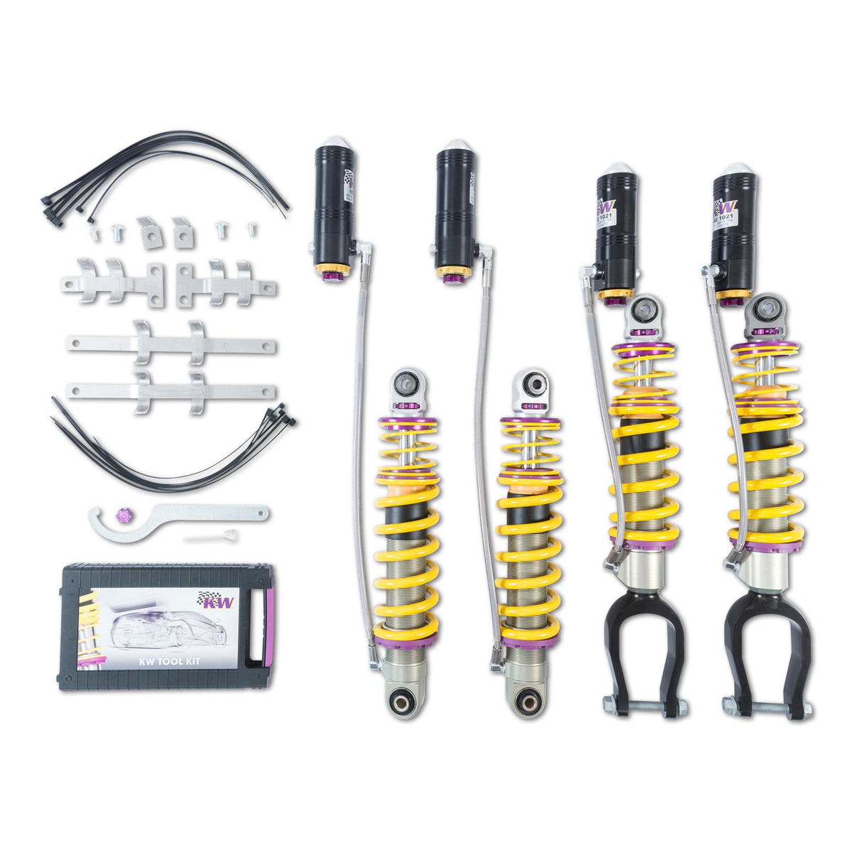 KW V4 Three Way Adjustable Coil-Overs (2017+ R8 Coupe incl. RWS (4S); without Magnetic Ride, 2017+ R8 Spyder (4S); without Magnetic Ride) - 3A7100AM