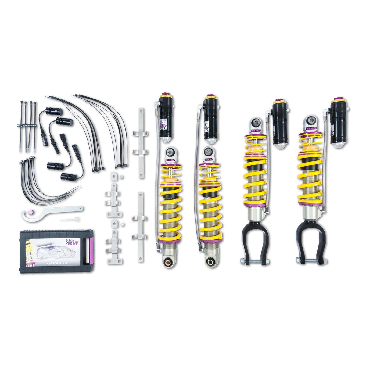 KW V4 Three Way Adjustable Coil-Overs (2017+ R8 Coupe(4S); with Magnetic Ride, 2017+ R8 Spyder (4S); with Magnetic Ride) - 3A7100AN