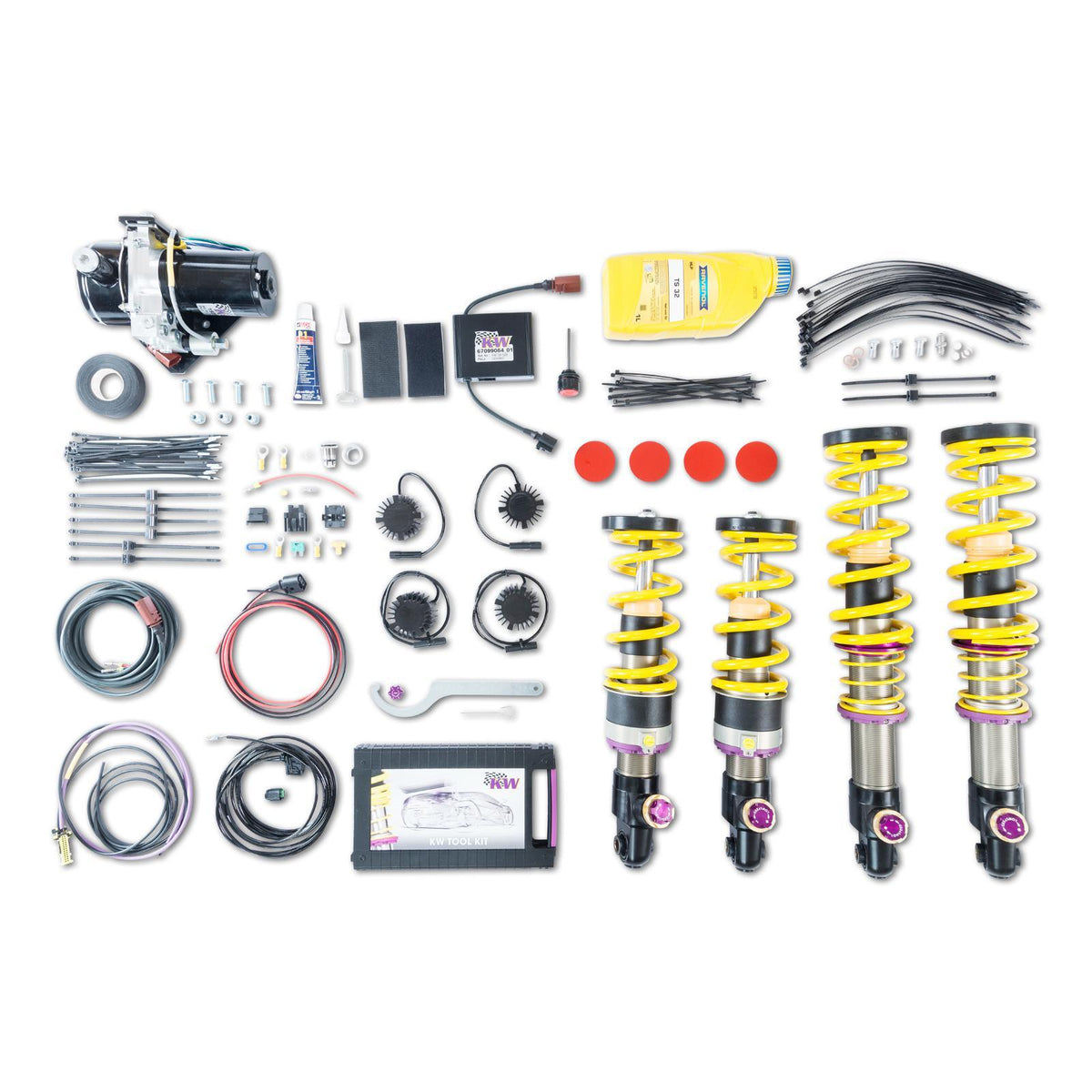 KW Adjustable Coilover Suspension with Hydraulic Front Axle Noselift System (2018-2020 AMG GT R Base) - 3A72520C