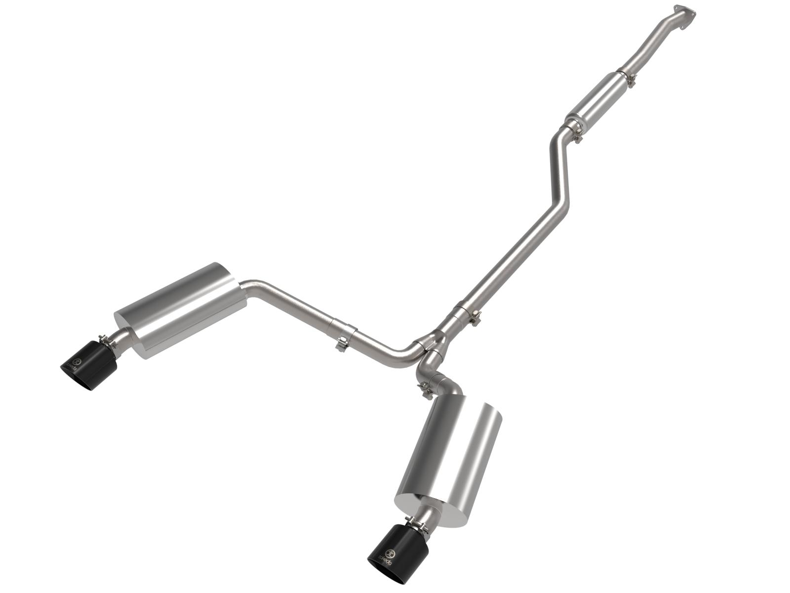 AFE Takeda 2-1/2 IN to 2-1/4 IN 304 Stainless Steel Cat-Back Exhaust System Black Acura TSX 09-14 L4-2.4L - 49-36629-B