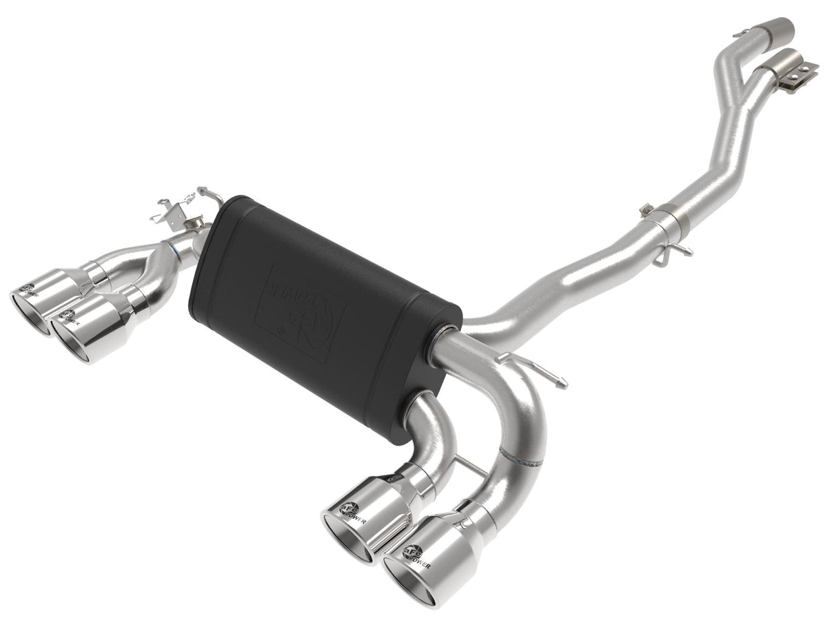 aFe MACH Force-Xp 3" to 2.5" 304 Stainless Steel Cat-Back Exhaust System - Polished Tips (2019-2021 BMW M2 Competition (F87) 3.0L (tt)) - 49-36350-P