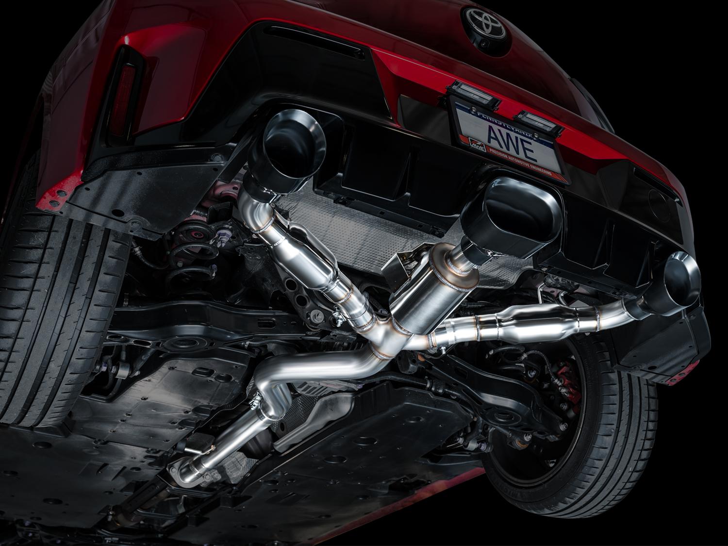 AWE Track Edition Exhaust for GR Corolla - Diamond Black Tips - 3020-53472