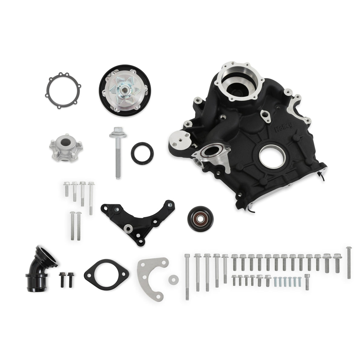Holley Godzilla High-Mount Base Accessory Drive Kit - Black Finish - 20-300BK