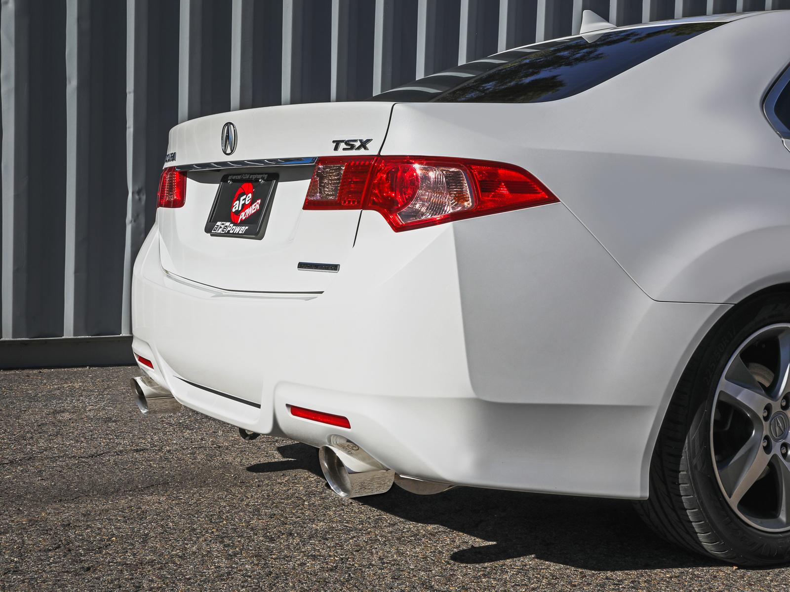 AFE Takeda 2-1/2 IN to 2-1/4 IN 304 Stainless Steel Cat-Back Exhaust System Polished Acura TSX 09-14 L4-2.4L - 49-36629-P