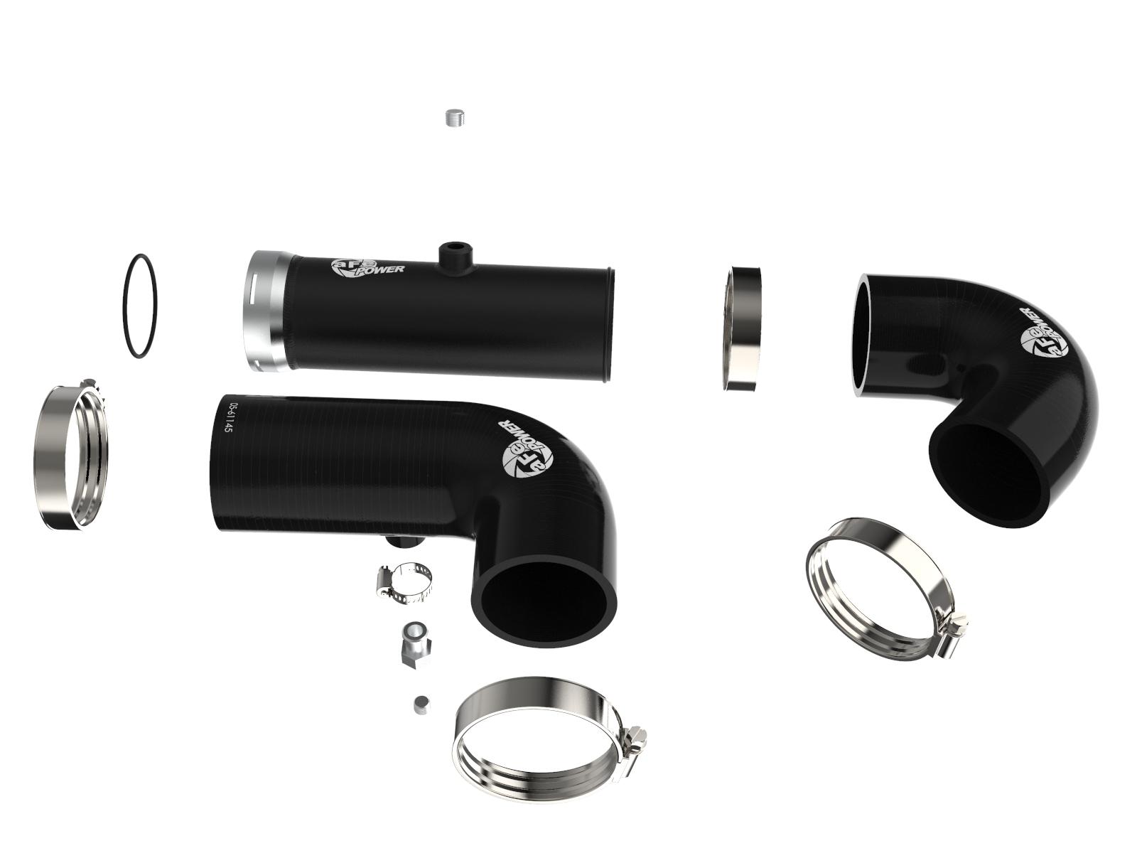 AFE BladeRunner Aluminum Hot and Cold Charge Pipe Kit Black (2020-2021 GM Trucks 3.0L) - 46-20454-B