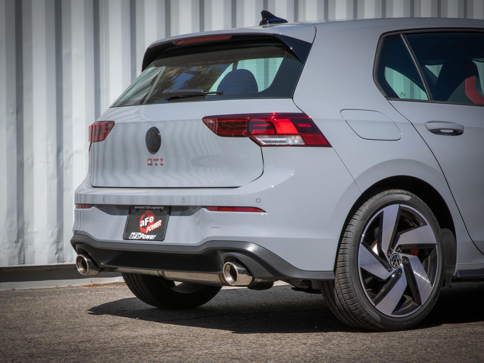 AFE Gemini XV 3 IN to 2-1/2 304 Stainless Steel Cat-Back Exhaust w/ Cut-Out Polished Volkswagen GTI (MKVIII) 22-23 L4-2.0L (t) - 49-36451-P