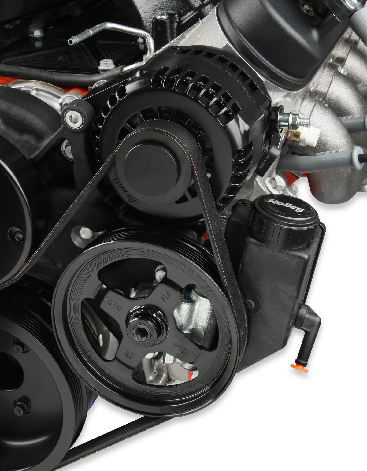Holley 20-180BK Comp Mid-Mt Prem Acc System, Ls-Black