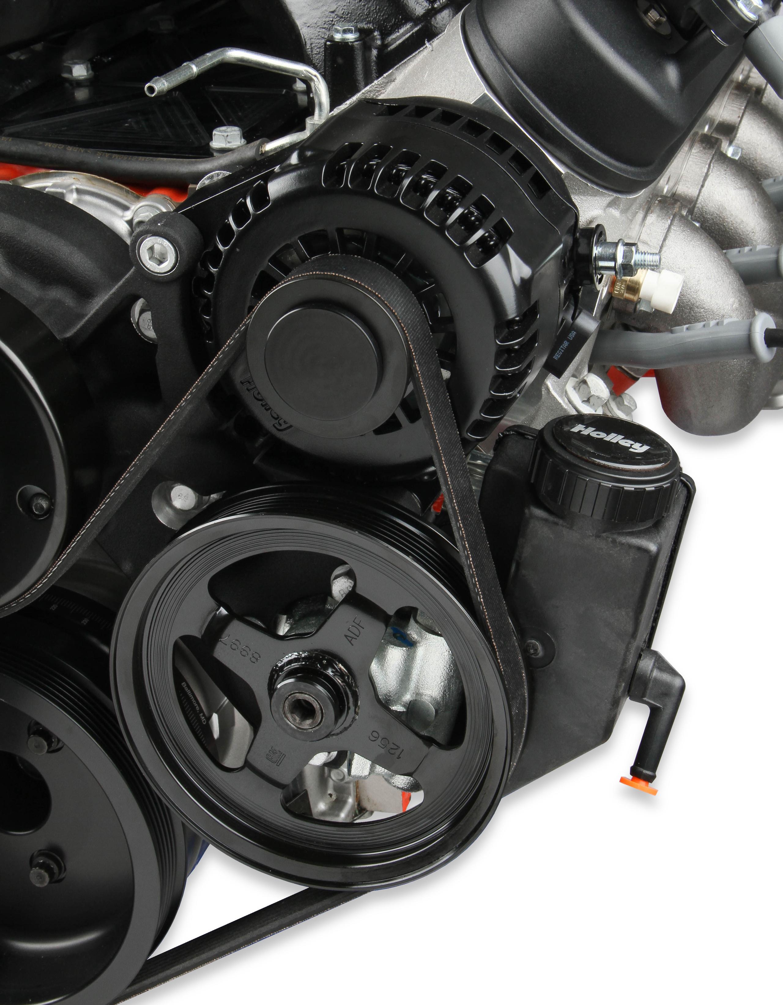 Holley Premium Black Mid-Mount LS7 Complete Accessory System.  - 20-190BK