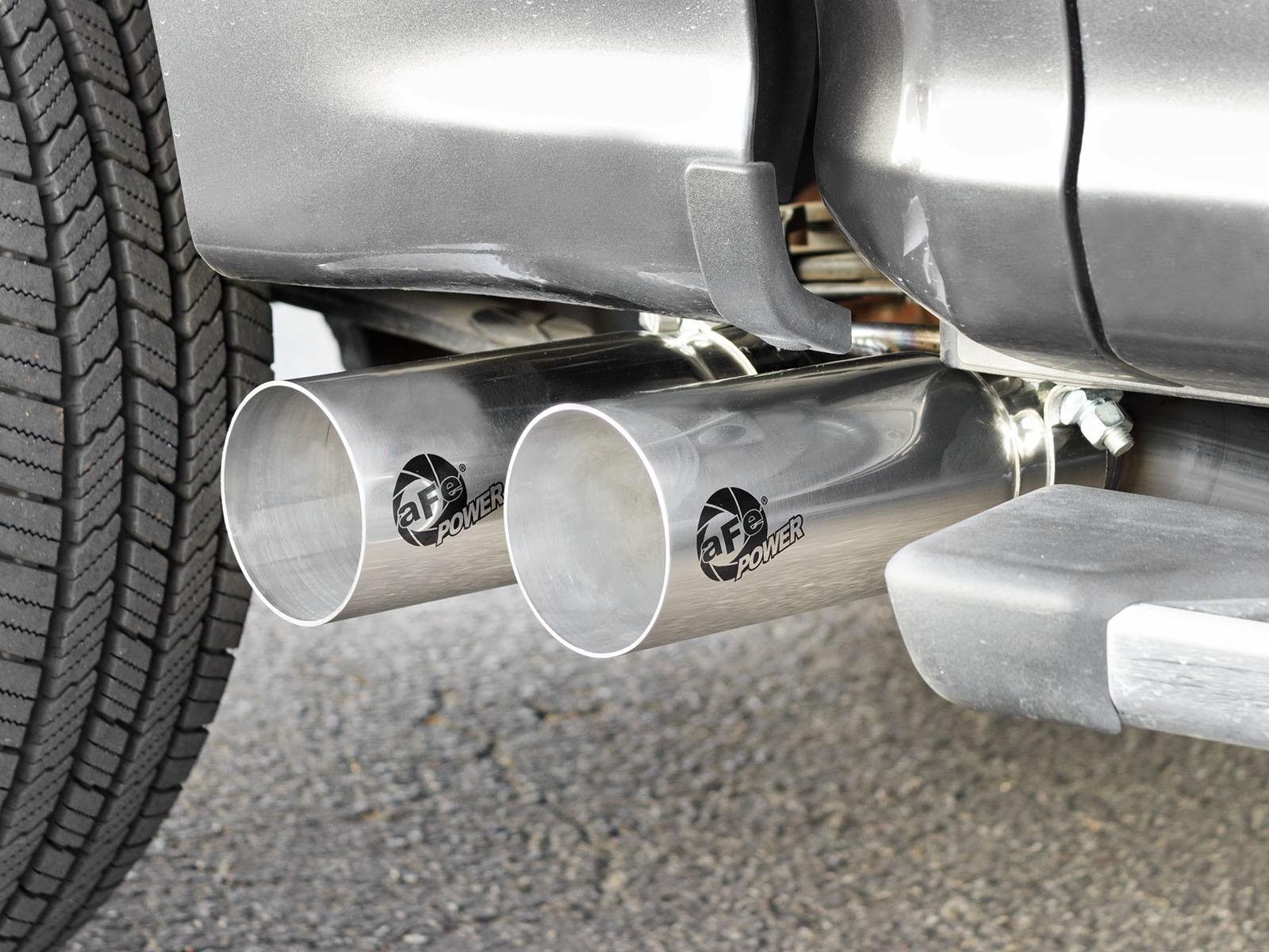 AFE 49-43128-P Rebel Series 3 IN to 2-1/2 IN Stainless Steel Cat-Back Exhaust System w/ Polished Tip (Ford F-150 2021-2024 V6-2.7 TT / 3.5L TT / V8-5.0L)