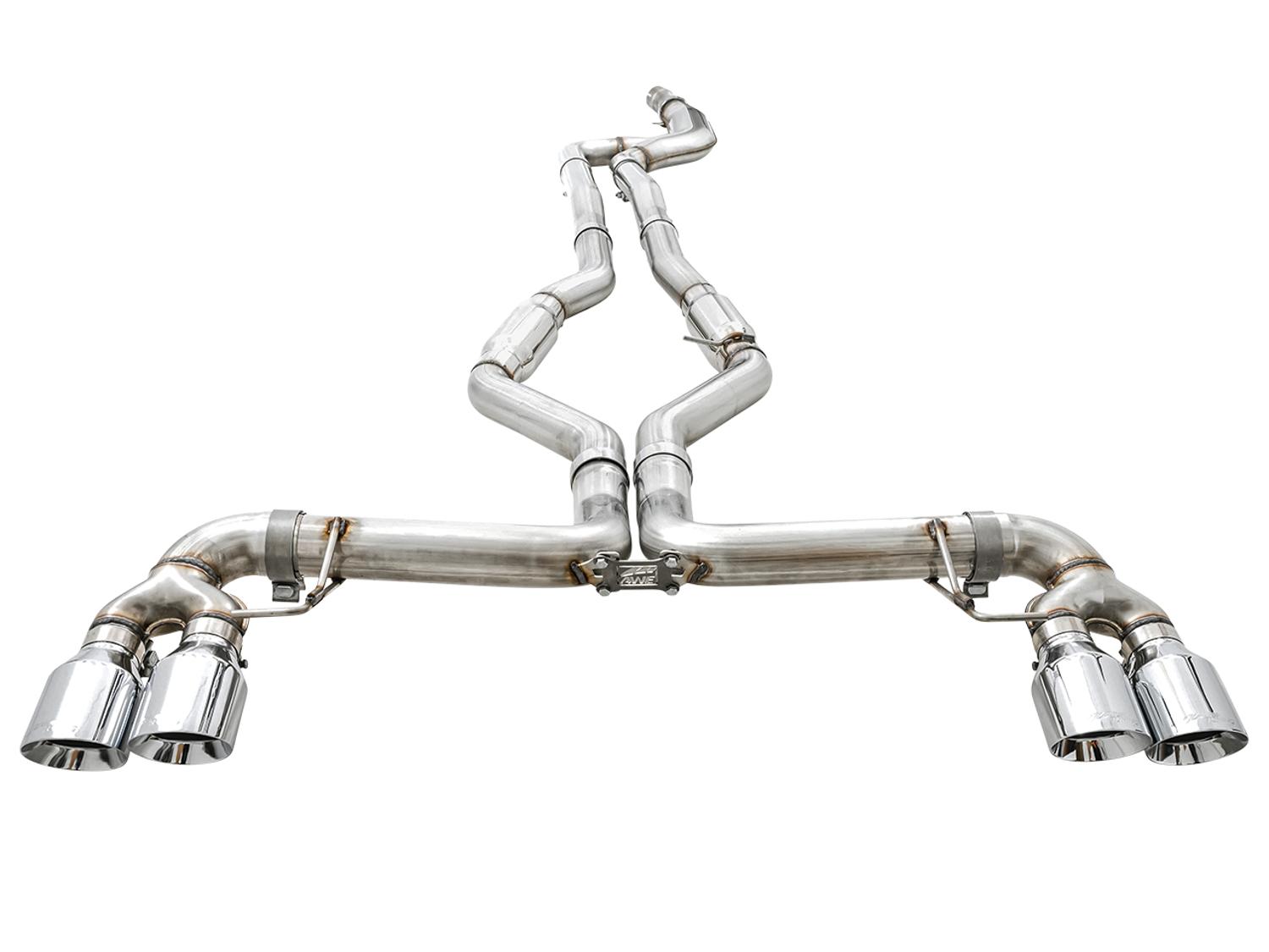 AWE Track Edition Exhaust for G20 M340i - Chrome Silver Tips (2019+ 3 Series) - 3020-42078